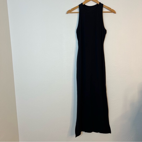 Lululemon Get Going Dress Slim Fit Nulu Fabric Black Sleeveless Maxi Size 4 - Picture 2 of 11